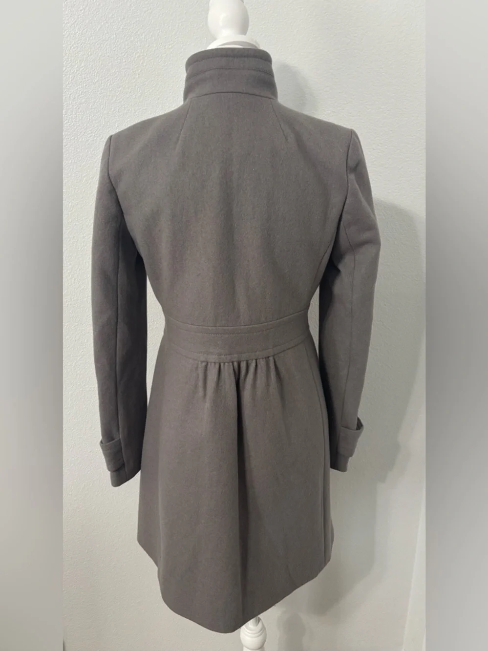 J.Crew Womens Lady Day Coat Size 4 Wool Blend Jacket Gray Knee Length EUC - Picture 7 of 13